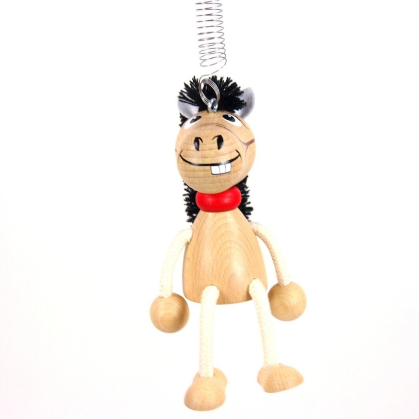 Natur horse - wooden figure on spring
