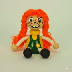 Mary the redhair girl - wooden keyring