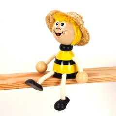 Bee with skirt - wooden sitting figure
