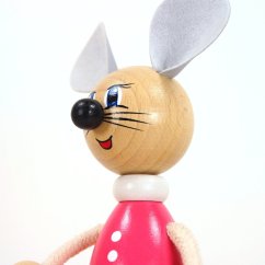 Lady Mouse - wooden figure on spring