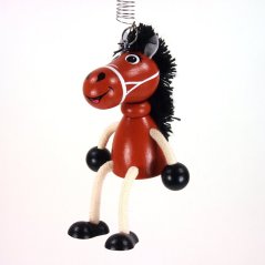 Brown horse - wooden figure on spring