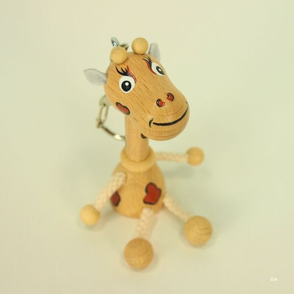 Giraffe - wooden keyring