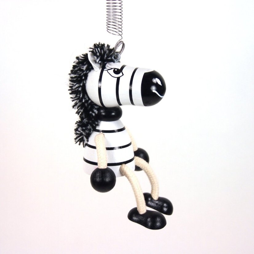 Zebra - wooden figure on spring