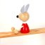Red mouse - wooden sitting figure