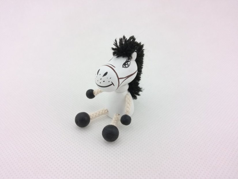 White horse - wooden magnet