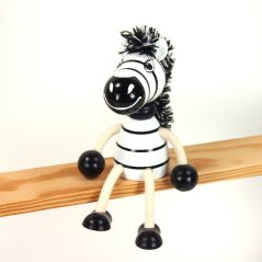 Zebra - wooden sitting figure
