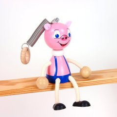 Piggy - wooden figure on spring