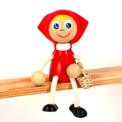 Little Red Riding Hood - wooden sitting figure