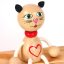 Cat with heart - wooden sitting figure