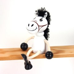 White horse - wooden sitting figure