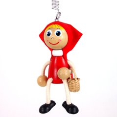 Little Red Riding Hood - wooden figure on spring