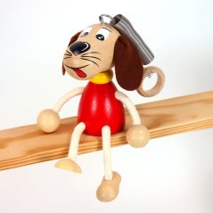 Dog - wooden figure on spring