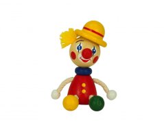 Clown with yellow hat - wooden magnet
