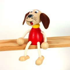 Dog - wooden sitting figure